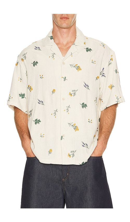 Bound Botanic Shirt in Cream. S. Also in M, L, XL/1X