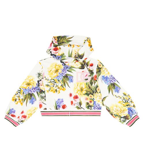 DG floral cotton jersey hoodie