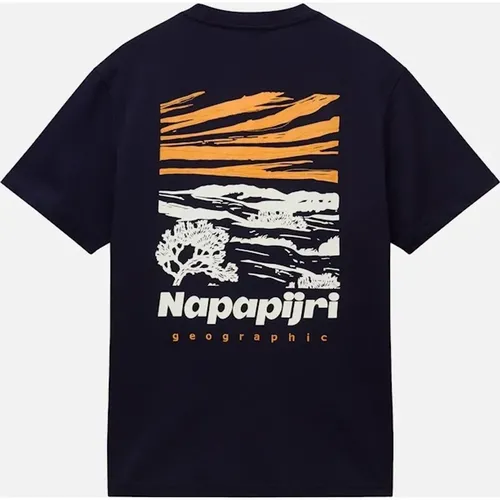 Men's Napapijri S-Vignoni T-Shirt - Navy - Size: Regular/40