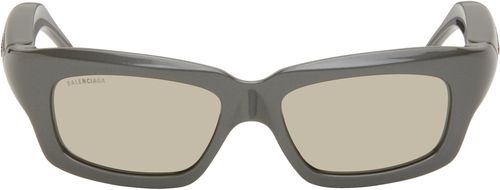 Balenciaga Gray Rectangular Sunglasses