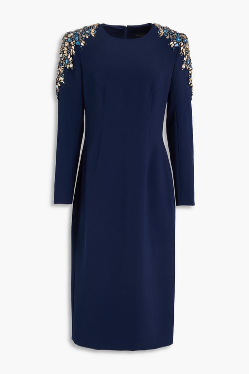 Martini Drop crystal-embellished crepe midi dress - Blue - UK 10
