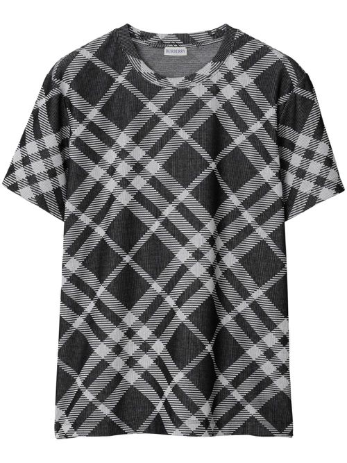 Nova Check short-sleeve T-shirt - Black