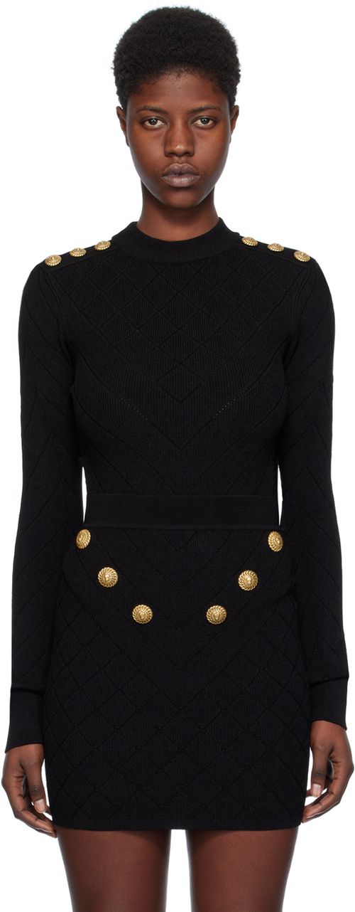 Balmain Black Cutout Bodysuit