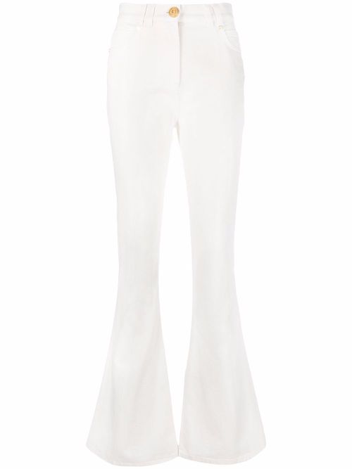High-waisted denim jeans - White