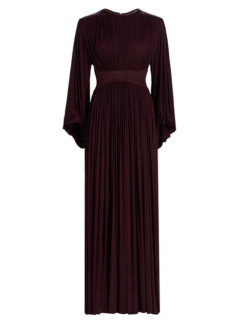 Women's Luna Billow Pleated Maxi Dress - Mahogany