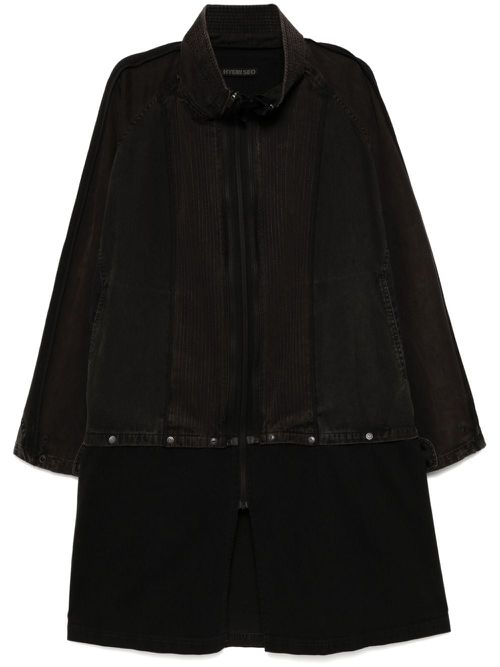 Convertible patchwork coat - Black