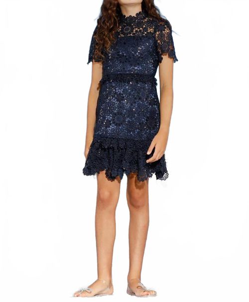 Audrey Lace Dress In Navy
