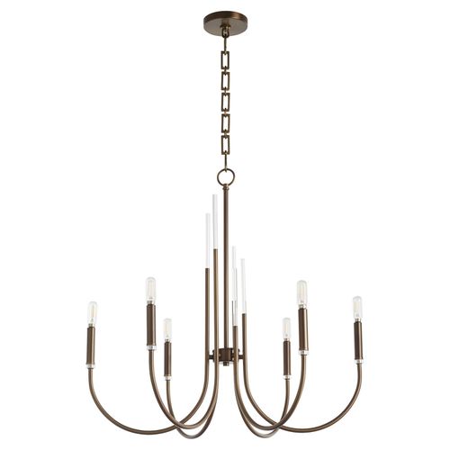Dark Brass Six Light Chandelier from the SUMMIT Collection