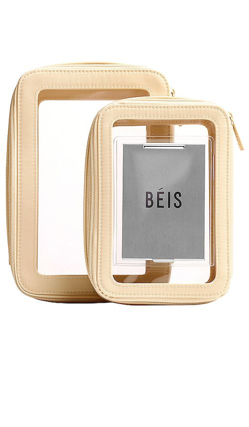 BEIS The Inflight Cosmetic Case Set in Beige