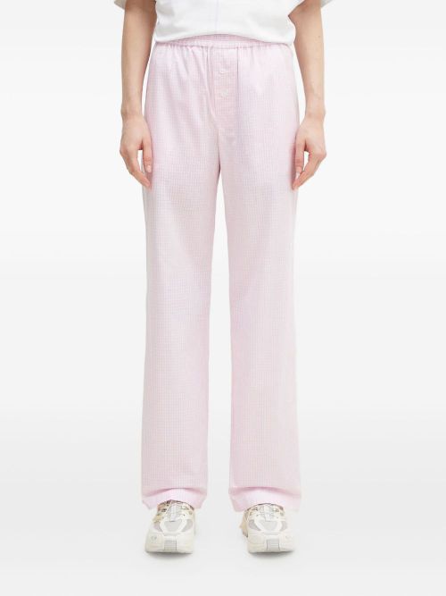 Gingham-check trousers - Pink