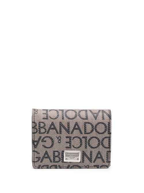 Monogram-print bi-fold wallet - Neutrals