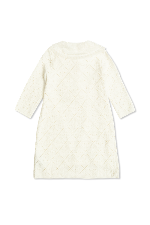 Dress With Lace Collar, Unisex, White