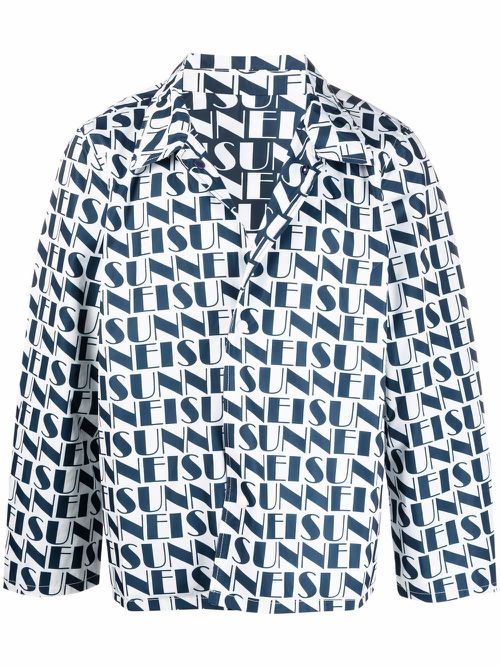 Logo-print reversible jacket - Blue