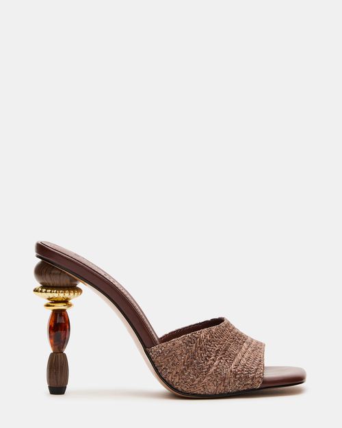 Steve Madden Women's Sia Mule Heels - Brown - - Synthetic