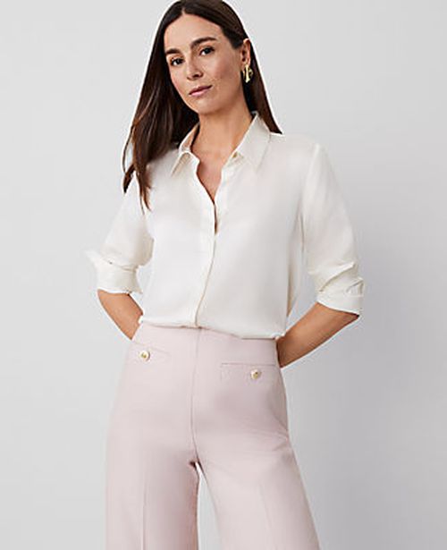 Ann Taylor Satin Essential Shirt