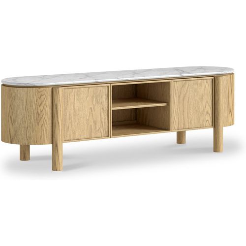 Nyssa Oak 160cm TV Unit with Marble Top for Living Room | Roseland