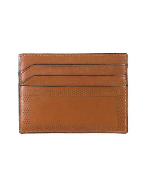 Men's Perforated Edge Weekender Card Wallet - Tan