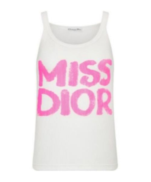 Dior アイボリー タンクトップ 13A Dior アイボリー タンクトップ 13A Tank Top White Ribbed Cotton