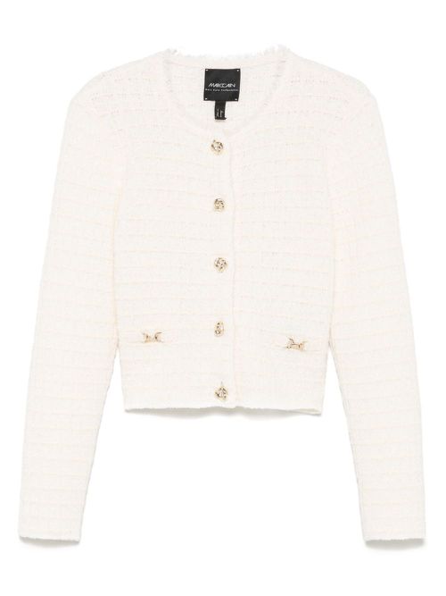 MARCCAIN logo-plaque cardigan - White