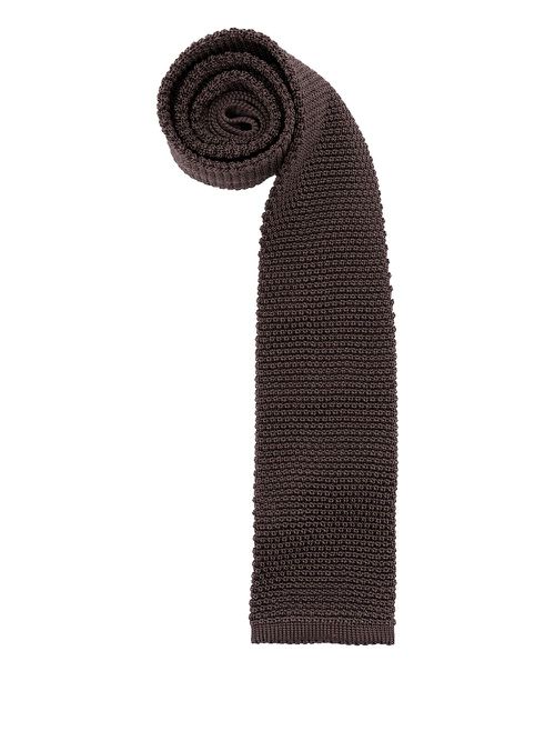 Knitted scarf - Brown