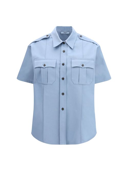 Cotton Utility Shirt — Blue