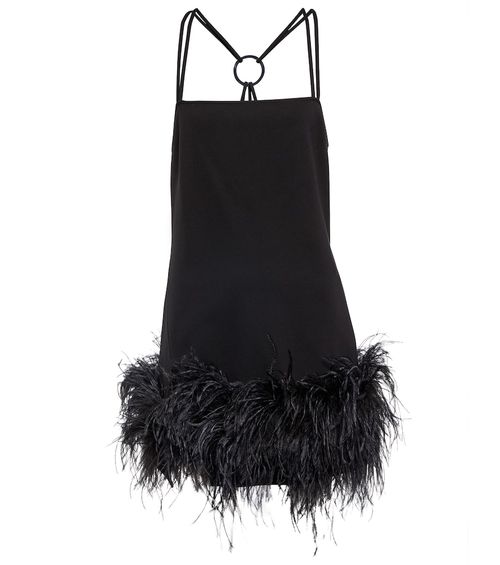Fujiko feather-trimmed minidress