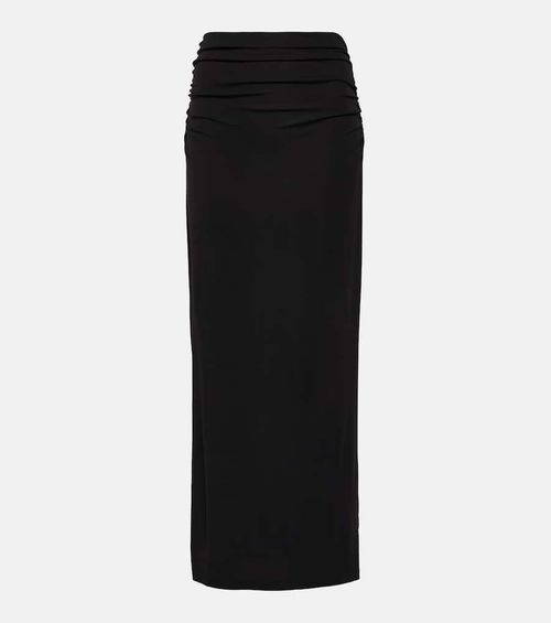Hilton ruched jersey midi skirt
