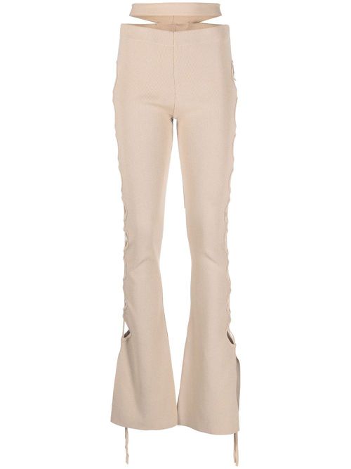Cut-out detail bootcut trousers - Neutrals