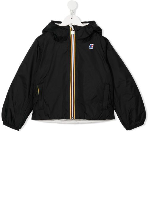 Logo-patch reversible padded jacket - Black