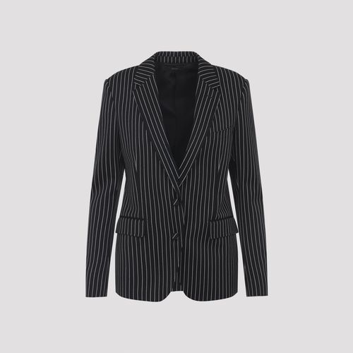 Striped Wool Cotton Barathea Single Breasted Jacket