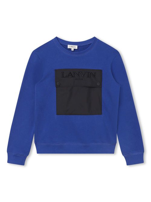 Logo-embroidered cotton sweatshirt - Blue