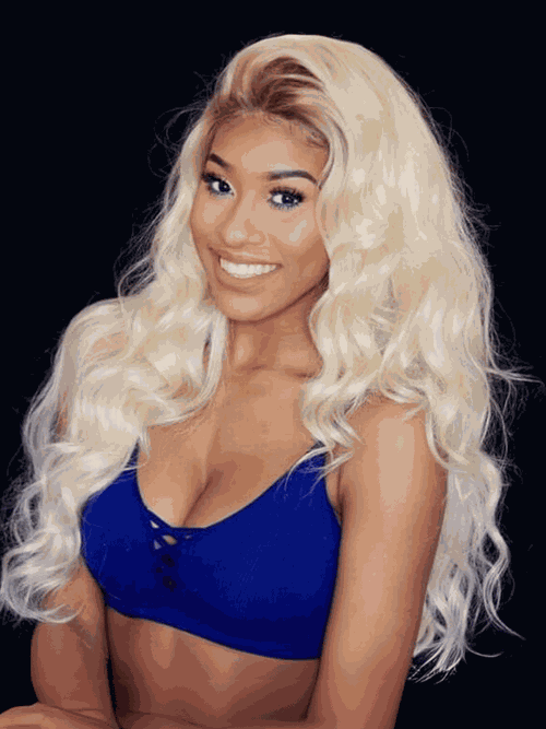[Full Lace 180% Density] UNice Pre-Plucked Blonde Wig with Dark Root