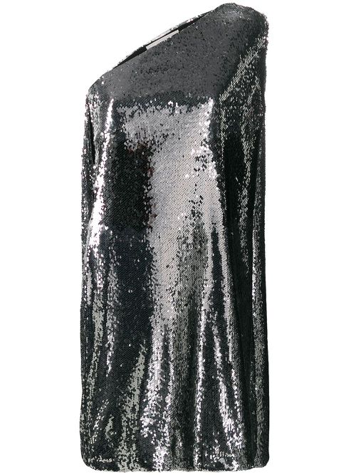 Sequined one-shoulder dress - Silver