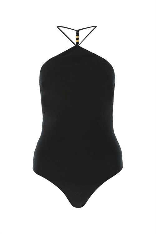 Cashmere Halter Bodysuit — Black