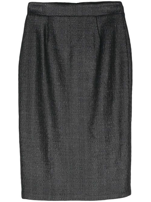 Bouclé pencil skirt - Black