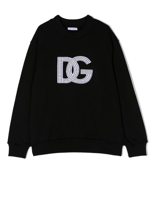 Studded-logo detail sweatshirt - Black