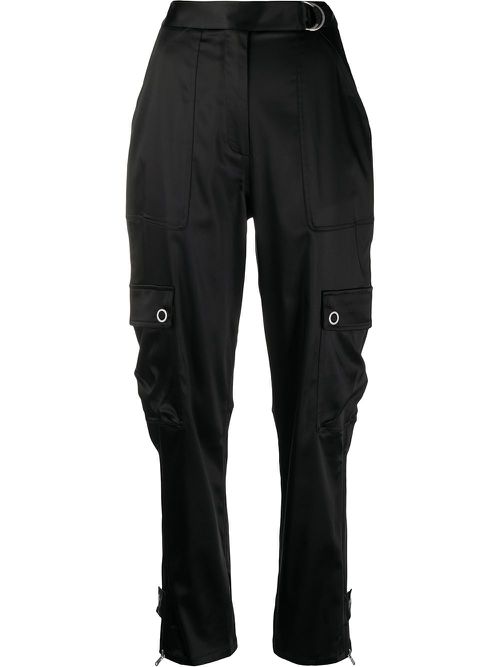 High-rise cargo-pocket trousers - Black