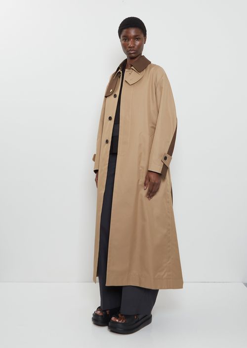 Sacai Cotton Gabardine Trench Coat Beige / Brown