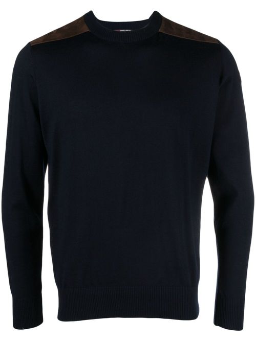 Crew-neck virgin wool jumper - Blue