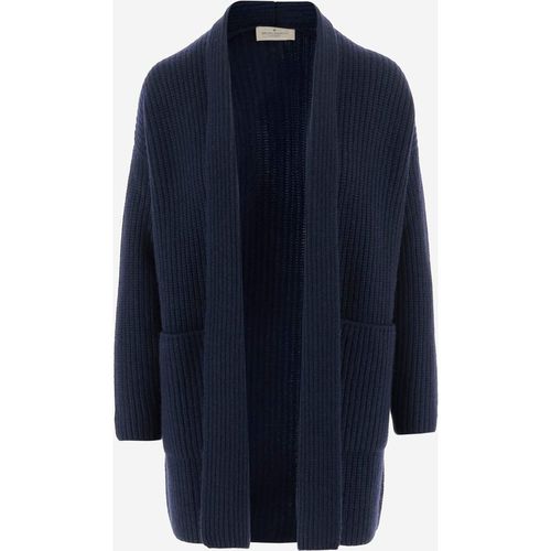 Bruno Manetti Cashmere Cardigan With Ribbed Knit