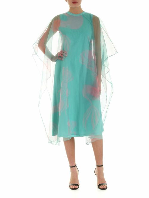 Double layer dress in aquamarine