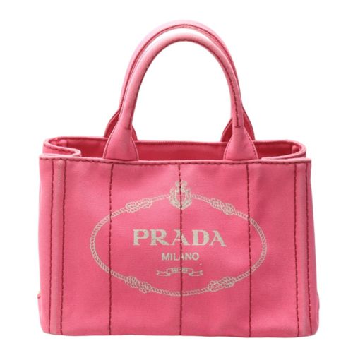 Prada Canapa Pink Cotton Canvas Tote Bag Pre-Owned