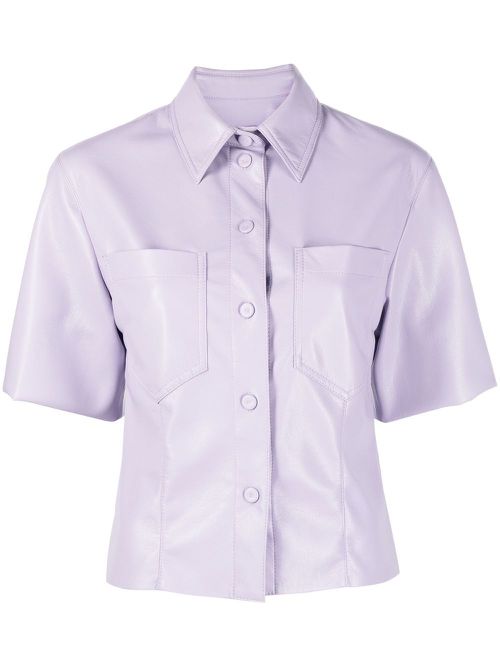 Sabine coated short-sleeve shirt - Purple