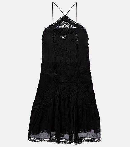 Geraldin lace-trimmed cotton minidress