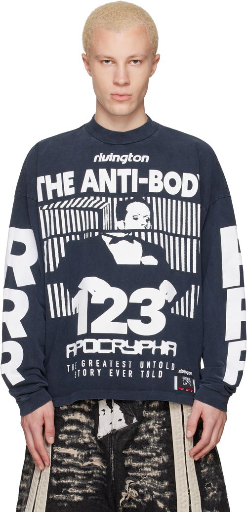 Black 'The Anti-Body' Vintage Long Sleeve T-shirt