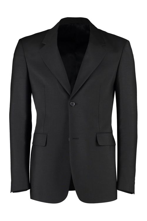 Padded Shoulders Wool And Mohair Blazer