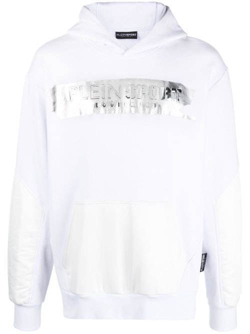 Logo-print pullover hoodie - White