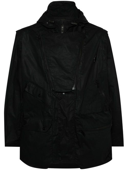 Logo-plaque hooded jacket - Black