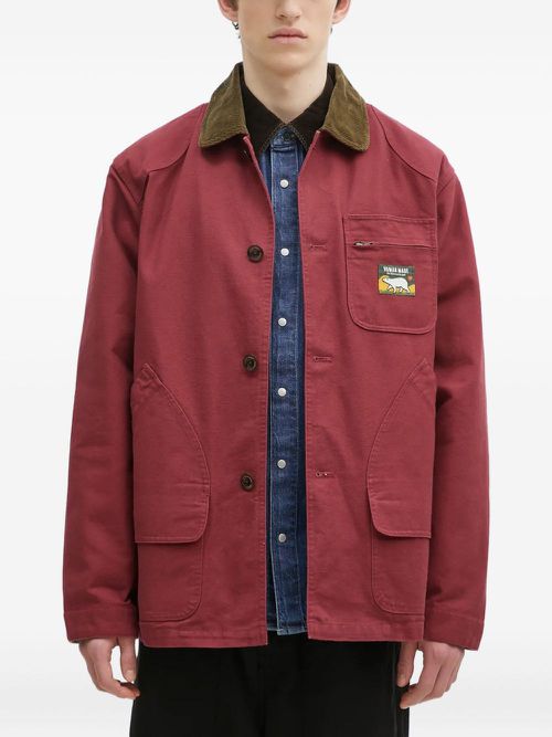 Duck-appliqué overshirt - Red