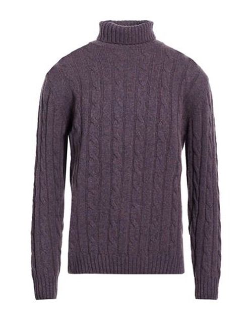 Man Turtleneck Dark purple Size L Wool
